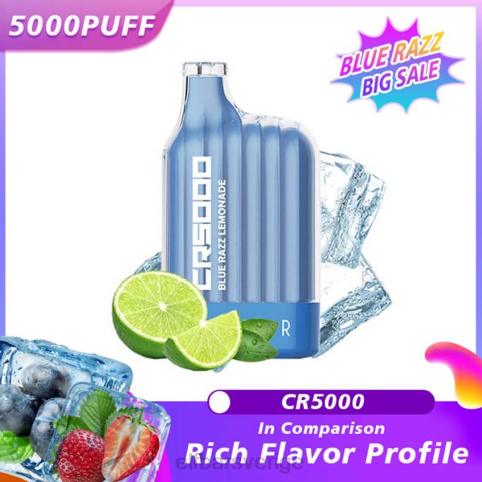 blå razz lemonad e-cigg R8F419 bästa smak engångsvape cr5000 blå razz ELFBAR